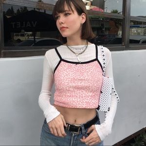 Brandy Melville pink cheetah Belle tank top